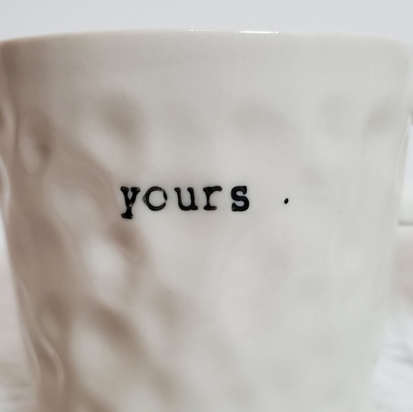 BLOOMINGVILLE Mine & Yours Bubbly Dimple Stoneware Coffee Cup Mugs Set of 2 - Picture 5 of 15